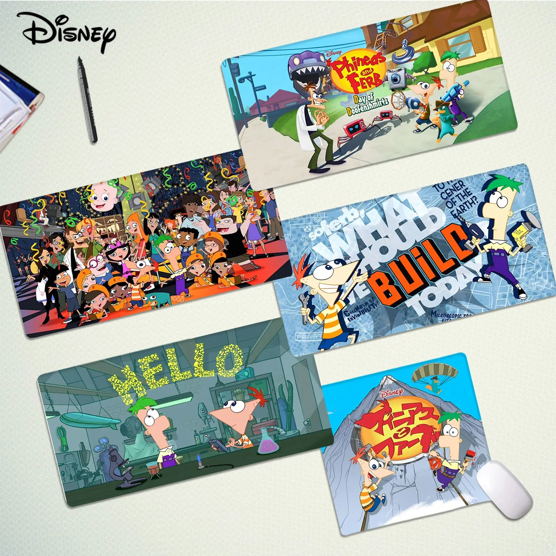 

Disney Phineas And Ferb Mousepad Beautiful Large Gaming Mousepad L XL XXL Gamer Mouse Pad Size For Game Keyboard Pad For Gamer