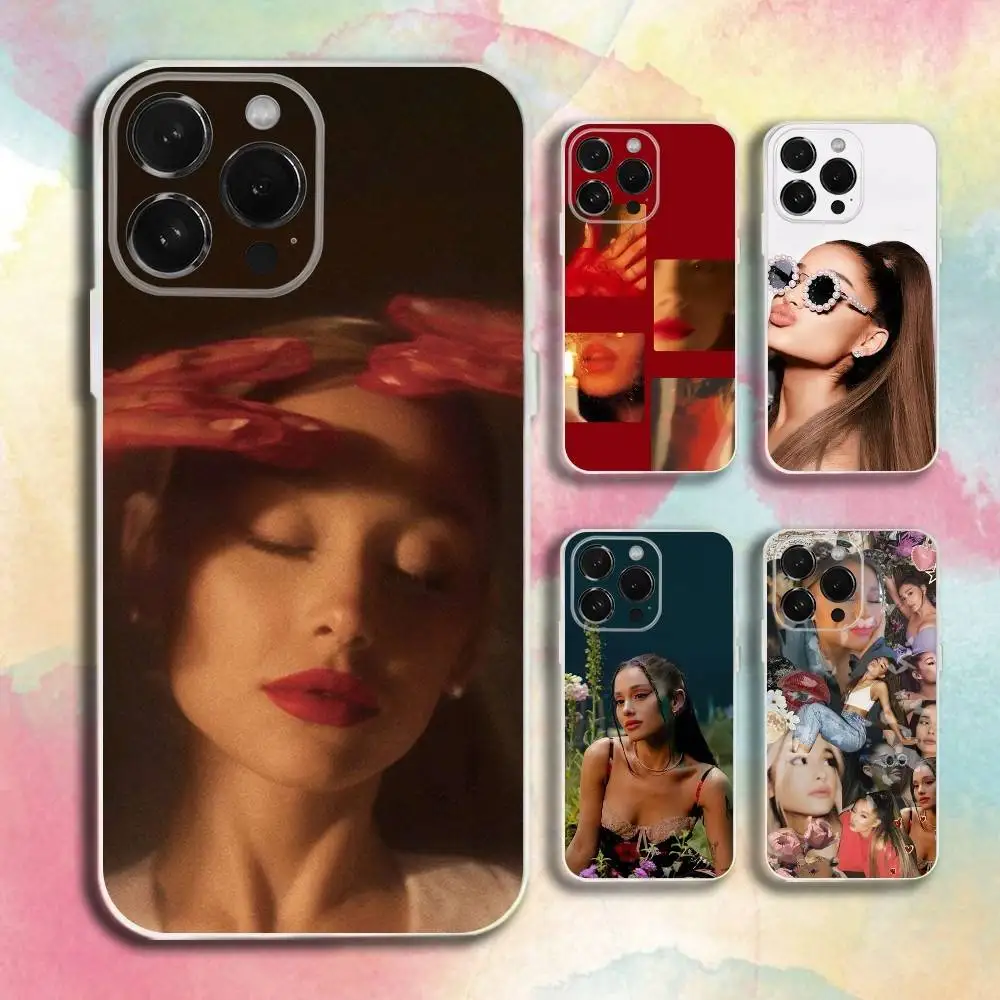 

Singer A-Ariana G-Grandes Phone Case For iPhone 16,15,14,13,12,11 Plus,Pro,Max,XR,XS,Plus,E,SE4,Mini Transparent Cover