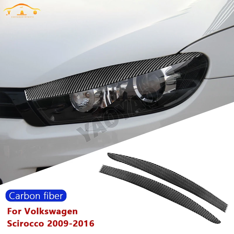 

Carbon Fiber For Volkswagen Scirocco Mk3 2009 -2016 Car Eyelid Front Headlight Eyebrow Cover Eye Lid Trim Sticker
