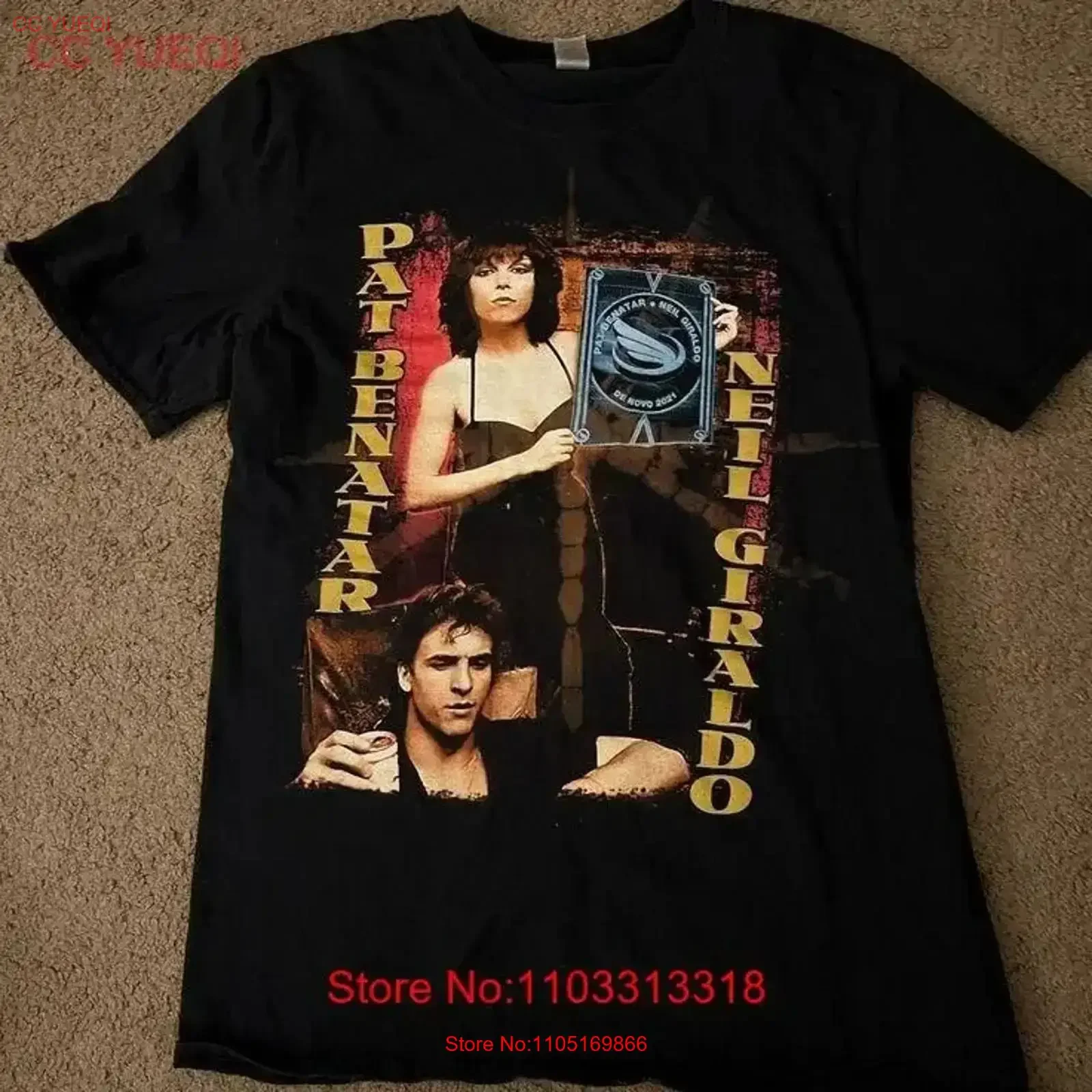 Rare Pat Benatar Neil Giraldo shirt Cotton Adult S to 5XL IM0412 vintage Washed Casual fashion homme Slightly vintage Washed