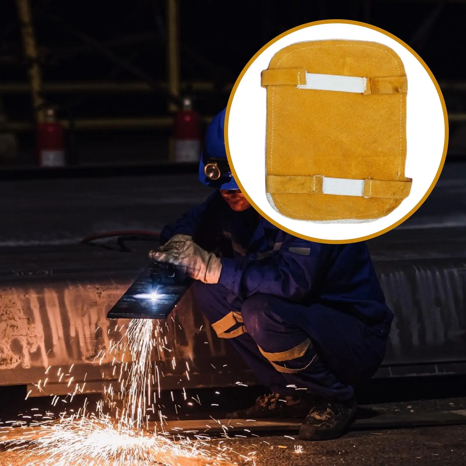 

Welding Hand Pad,Hand Heat Hands Elastic Band Welding Glove Heats Guard for Boiler Camping Smelting Furnace