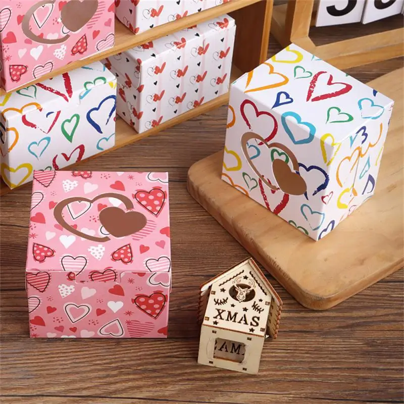 Love Heart Valentine's Day Candy Bags Paper Chocolate Gift Boxes Packaging Bag Wedding Birthday Party Favors Decoration