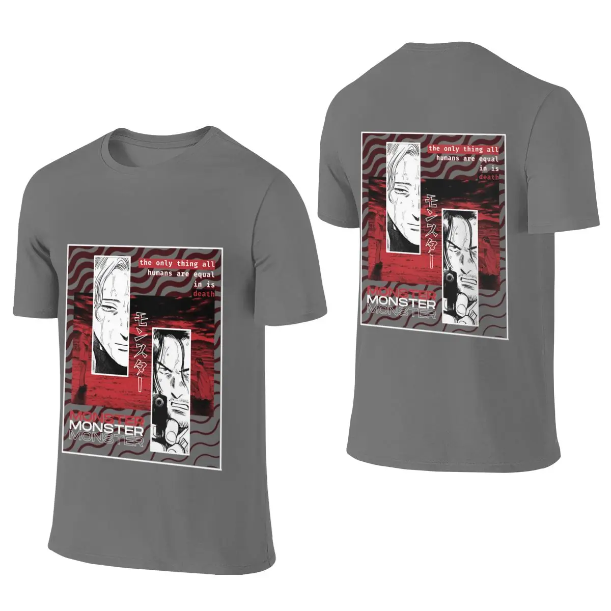 Monster Johan Tenma Japanese Fresh Reversible T-shirt Niche Street Style Versatile Outerwear Tees