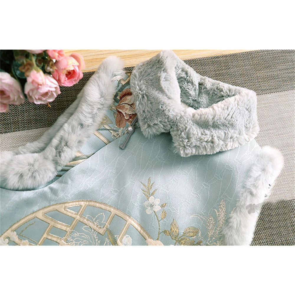 سترة شيونغسام على الطراز الوطني الصيني ، صدرية مطرزة عتيقة ، بدلة تانغ ، توبات هانفو الشتوية ، زي منزلي ، هدية للنساء