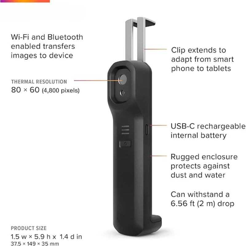 ONE EDGE- Wireless Thermal Imaging Camera for Smartphones: Compatible with all iOS and Android devices including