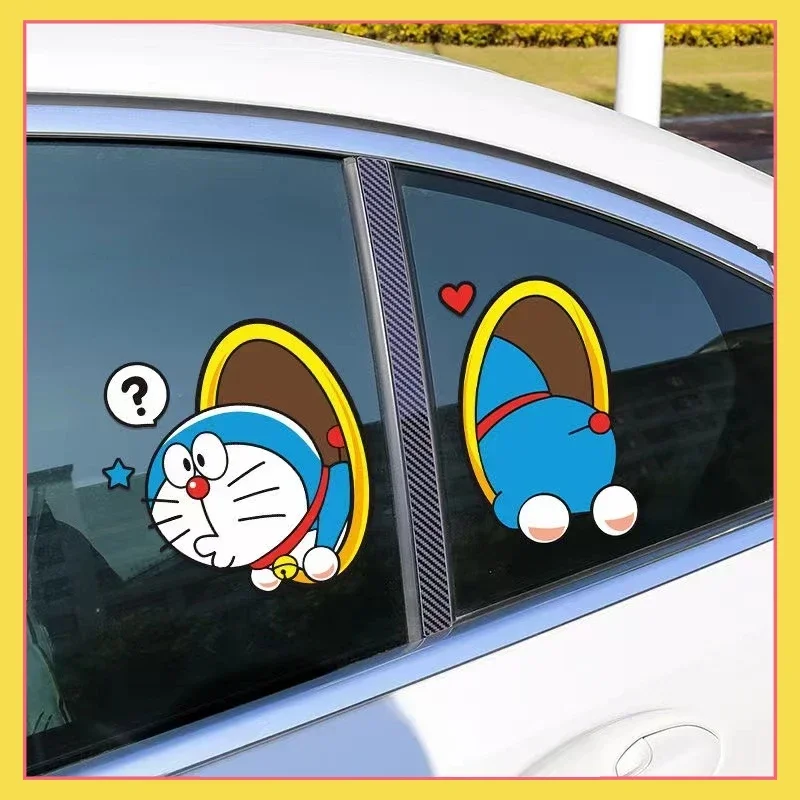 

Doraemon Cute Cartoon Car Stickers Car Creative Personality Dingdang Cat Diamond Pipe Scratches Scratches Covering Stickers