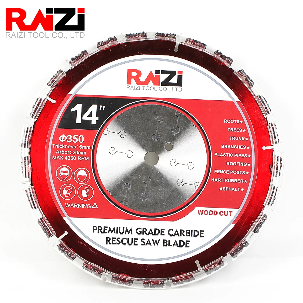 Raizi 1Pc Premium Grade Demolition Carbide Fire Rescue Saw Blade 125mm/230mm/300mm/350mm Saw Blade Concrete Cutting Disc Blade
