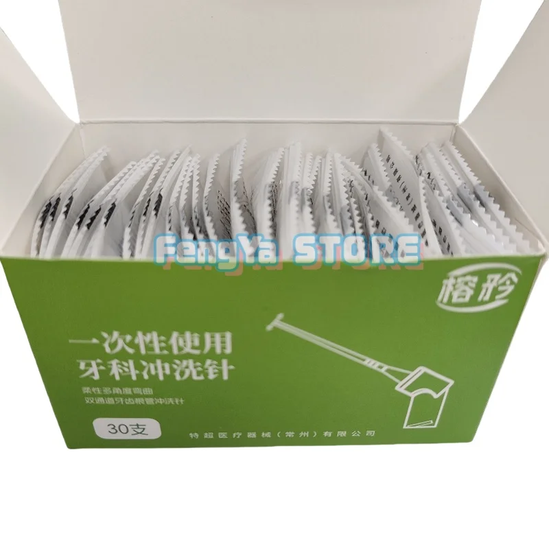 30Pcs/60Pcs New Dental Dual Hole Flexible Disposable Root Canal Irrigation Needle Spiral Pattern Lock with Double-sided Openings