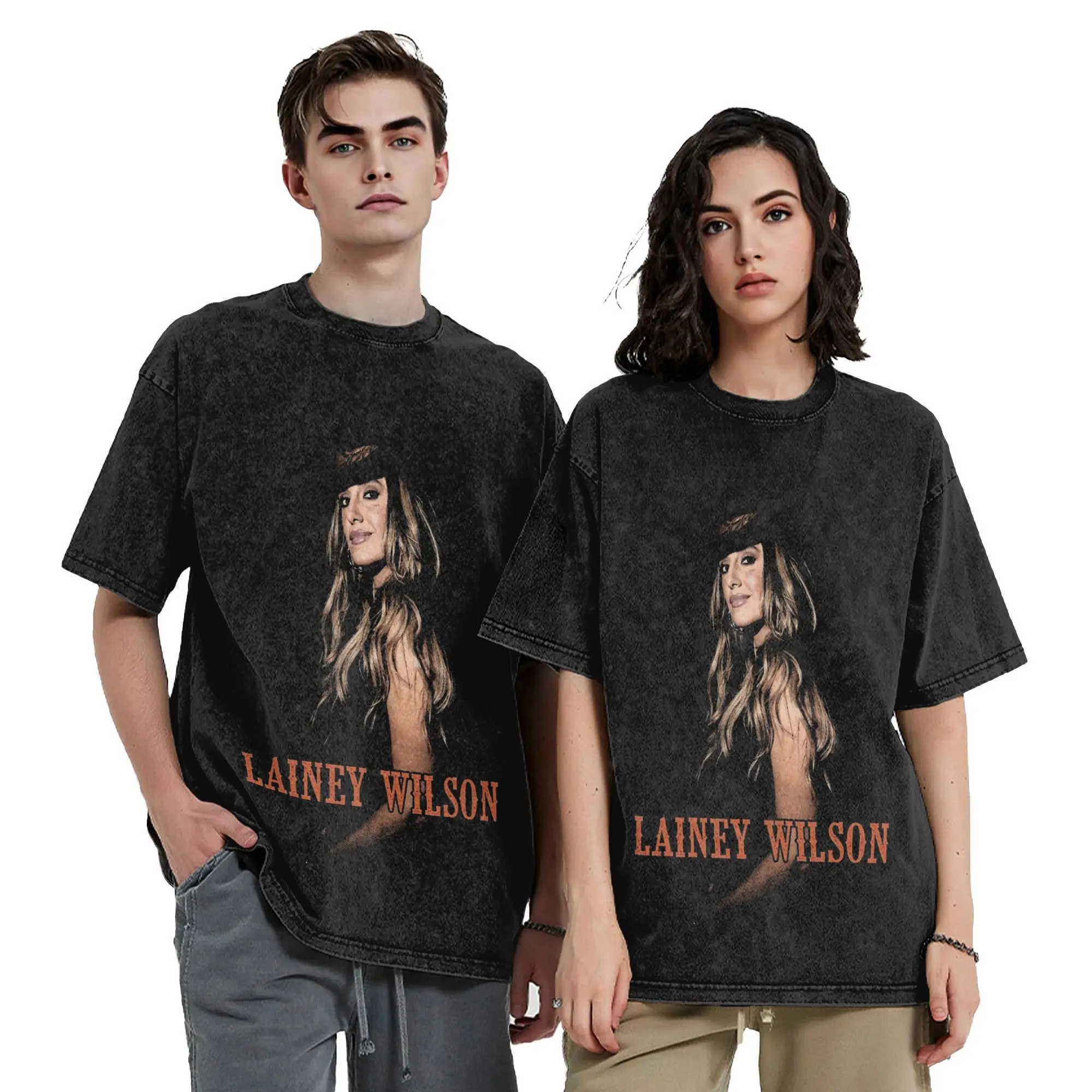 Washed T Shirt Lainey Wilsons Vintage Halftone Hip Hop T-Shirt Harajuku  Streetwear 100% Cotton Printed Tops Tee Shirt Men Women