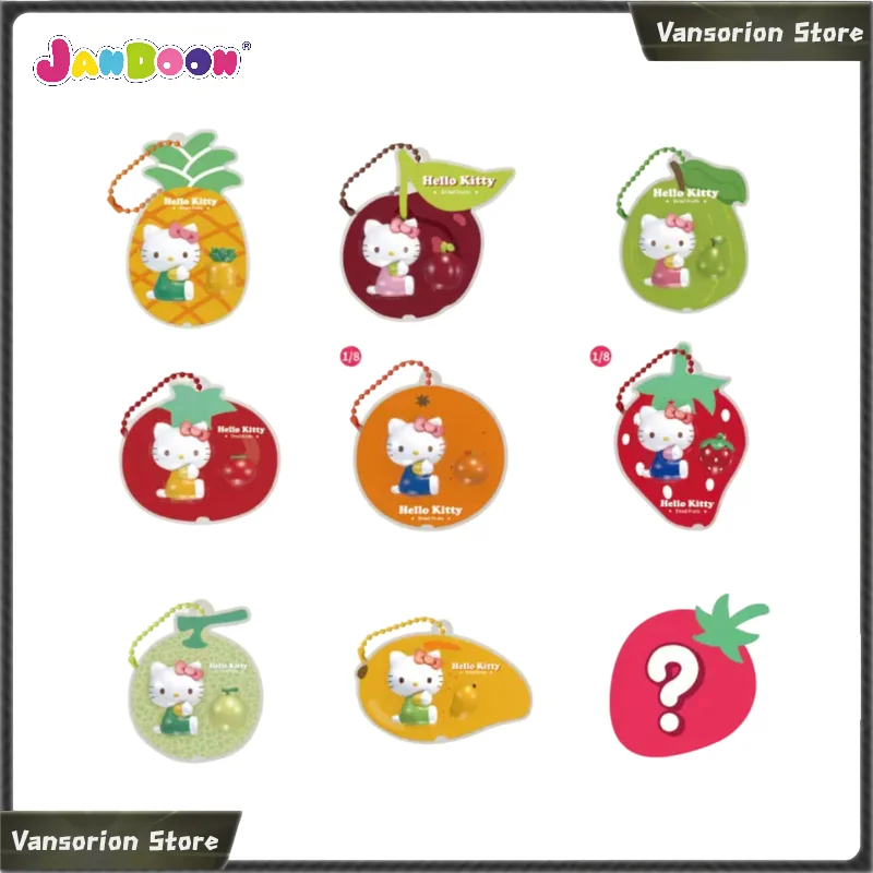 Jandoon Hello Kitty Blind Box Hanging Charm Cute Fruit Theme Acrylic Pendant Keychain Gift For Fans