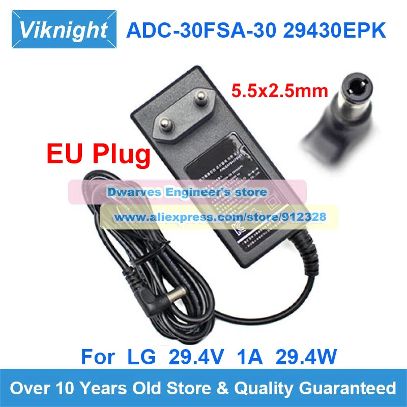 29.4V 1A EU Plug ADC-30FSA-30 29430EPK AC Adapter EAY64470401 for LG CordZero A9 Series Multi Ultimate Handstick Power Supply