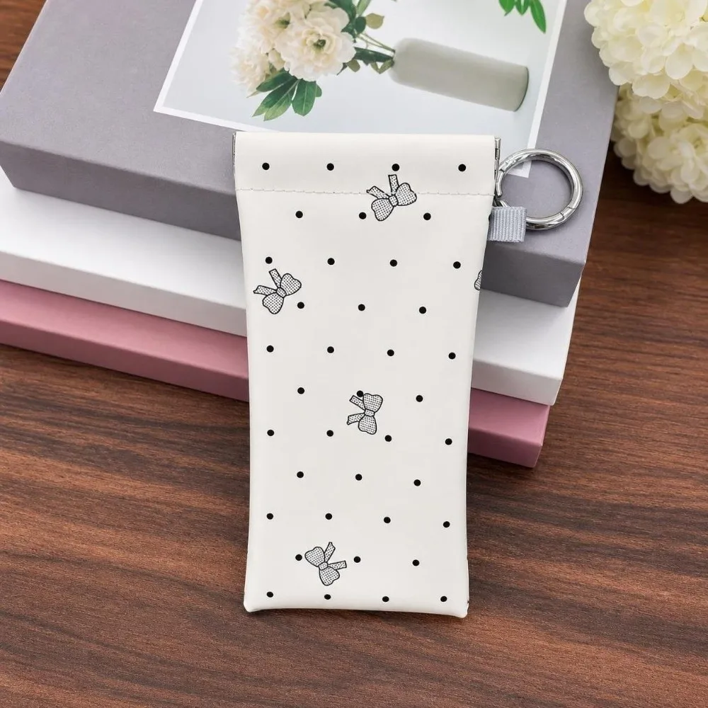 PU Leather Glasses Storage Bag Soft Hanging Myopia Glasses Case Automatic Closure Waterproof Sunglasses Protective Cover