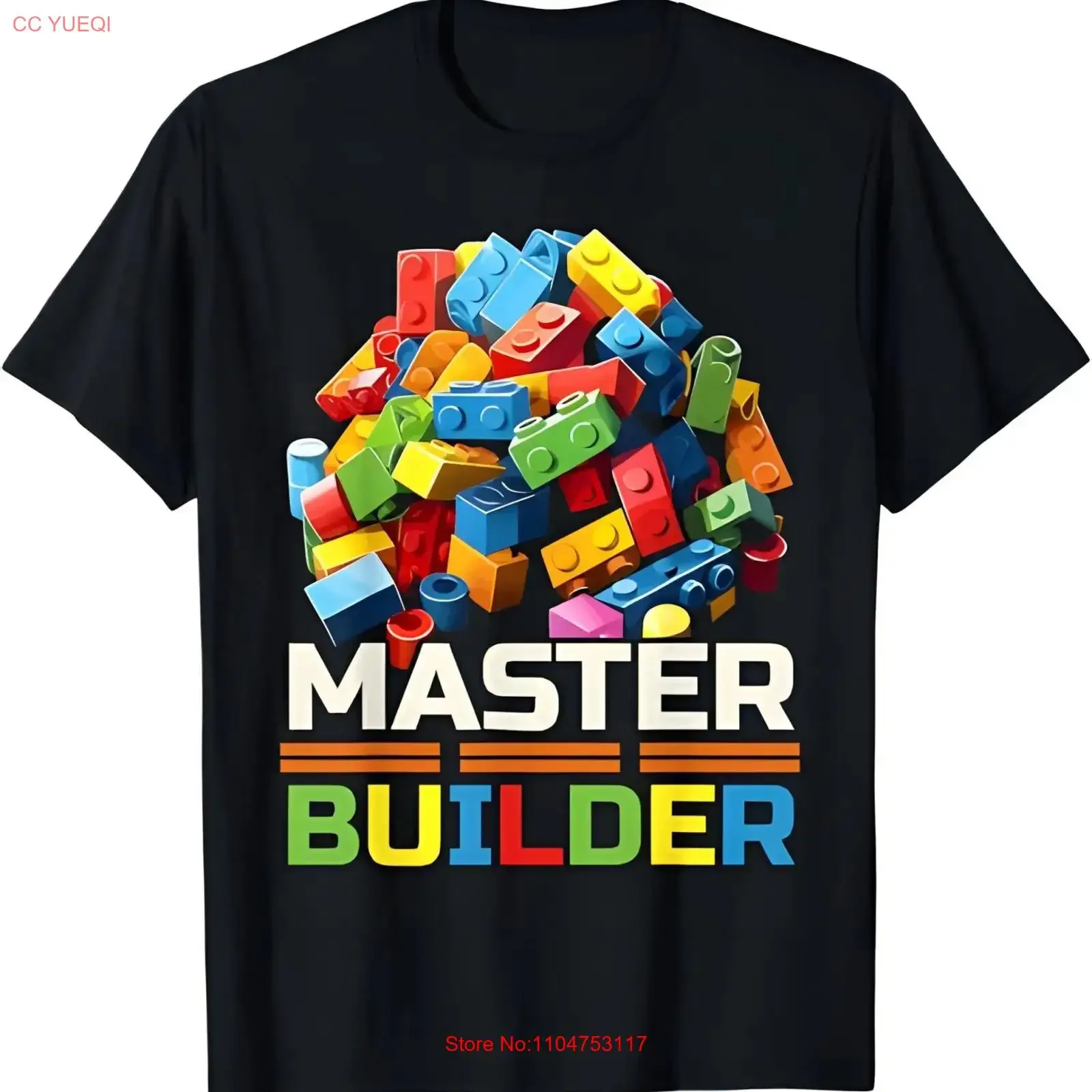 Master Builder Bricks Blocks Play Toys T Shirt vintage Washed Stylish Top For Everyday Wear Breathable designer clothes