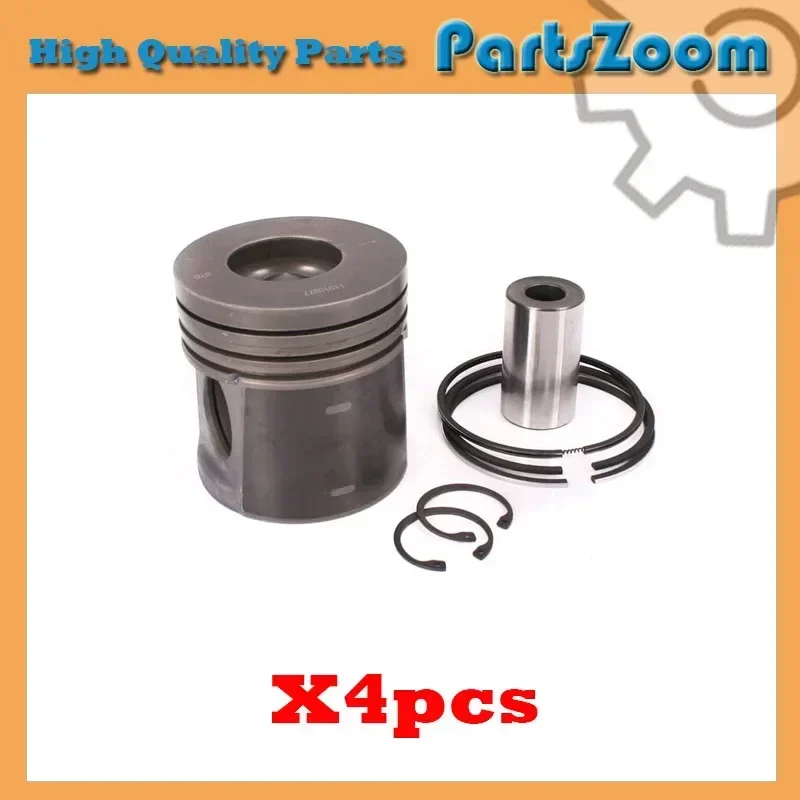 

Комплект из 4 поршней с кольцами STD для Perkins 4115P015, 1104, 1103, DD, DE, DG, 105 мм