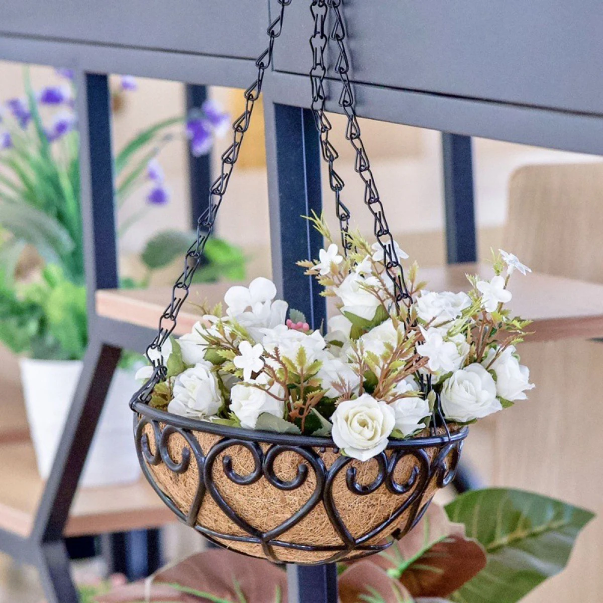 กระถางแขวนเหล็กเคลือบลายมะพร้า - Spider Plant Hanging บทวิจารณ์และราคา