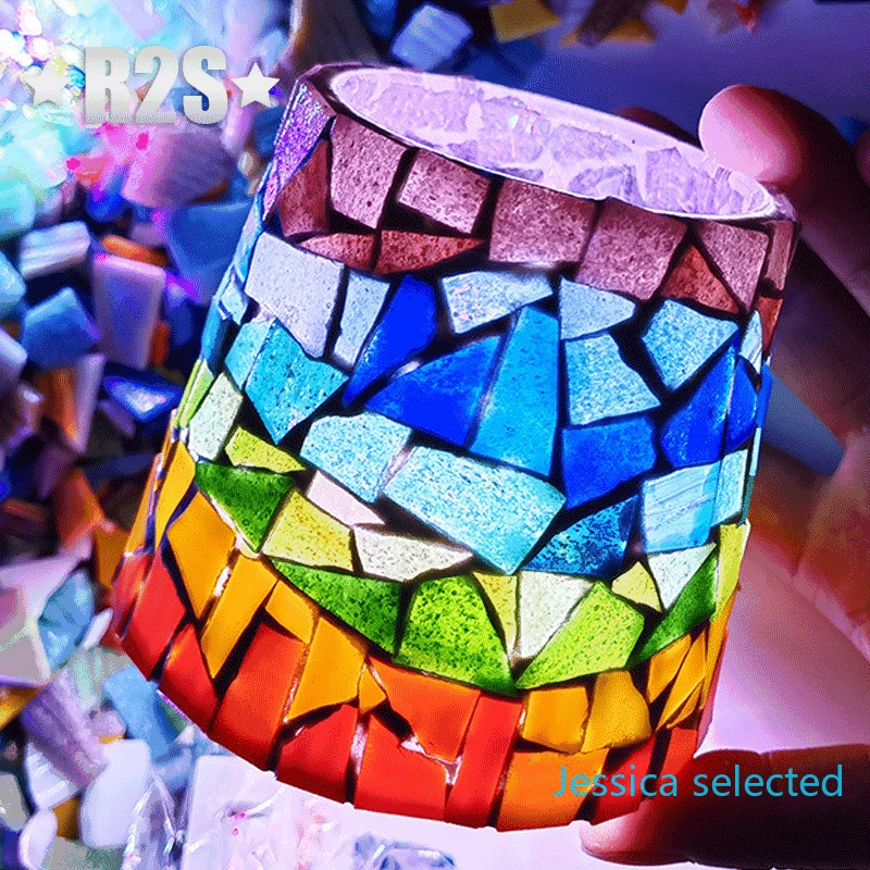 100g/Lot Mosaic Tiles Stained Glass Mosaic DIY Handmade Coaster Mosaic Puzzle Making Art Wall Decoration Supplies Mixed  arte