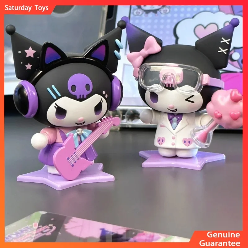 Toptoy genuino Kuromi Campus Diary Series figura caja ciega muñeca Kuromi juguete para regalo y adorno juguetes de moda adornos figura pegamento
