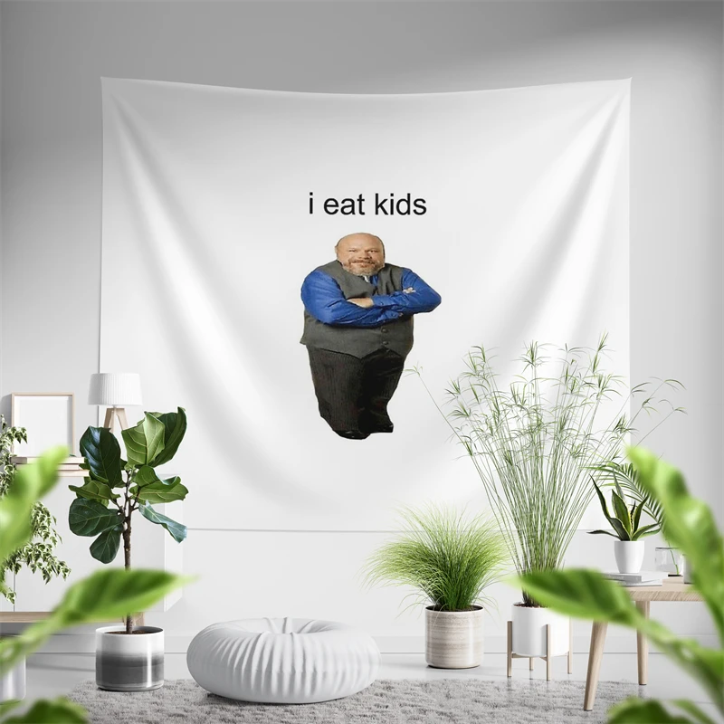 Aertemisi I Eat Kids Bertram Winkle Eats Babi MemeTapestry Wall Hanging Art for Bedroom Living Room College Dorm Party Backdrop