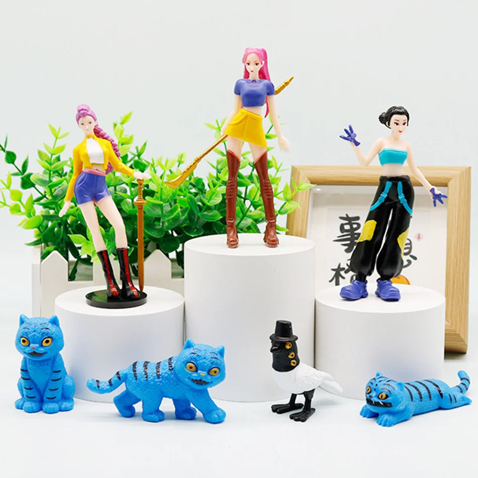 1-24 قطعة/المجموعة Kpop شيطان الصيادين عمل الشكل لعبة Derpys النمر رومي ميرا زوي كس تمثال دمية لمحبي هدية صندوق أعمى اللعب