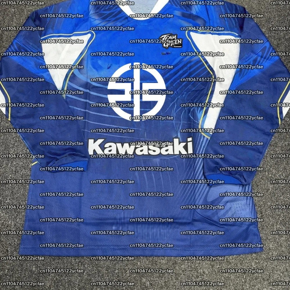 

Осень 2025 г., гоночная команда Kawasaki, гонки на мотоциклах, внедорожная езда на велосипеде, скоростная сухая футболка, мужская повседневная модная футболка с длинным рукавом