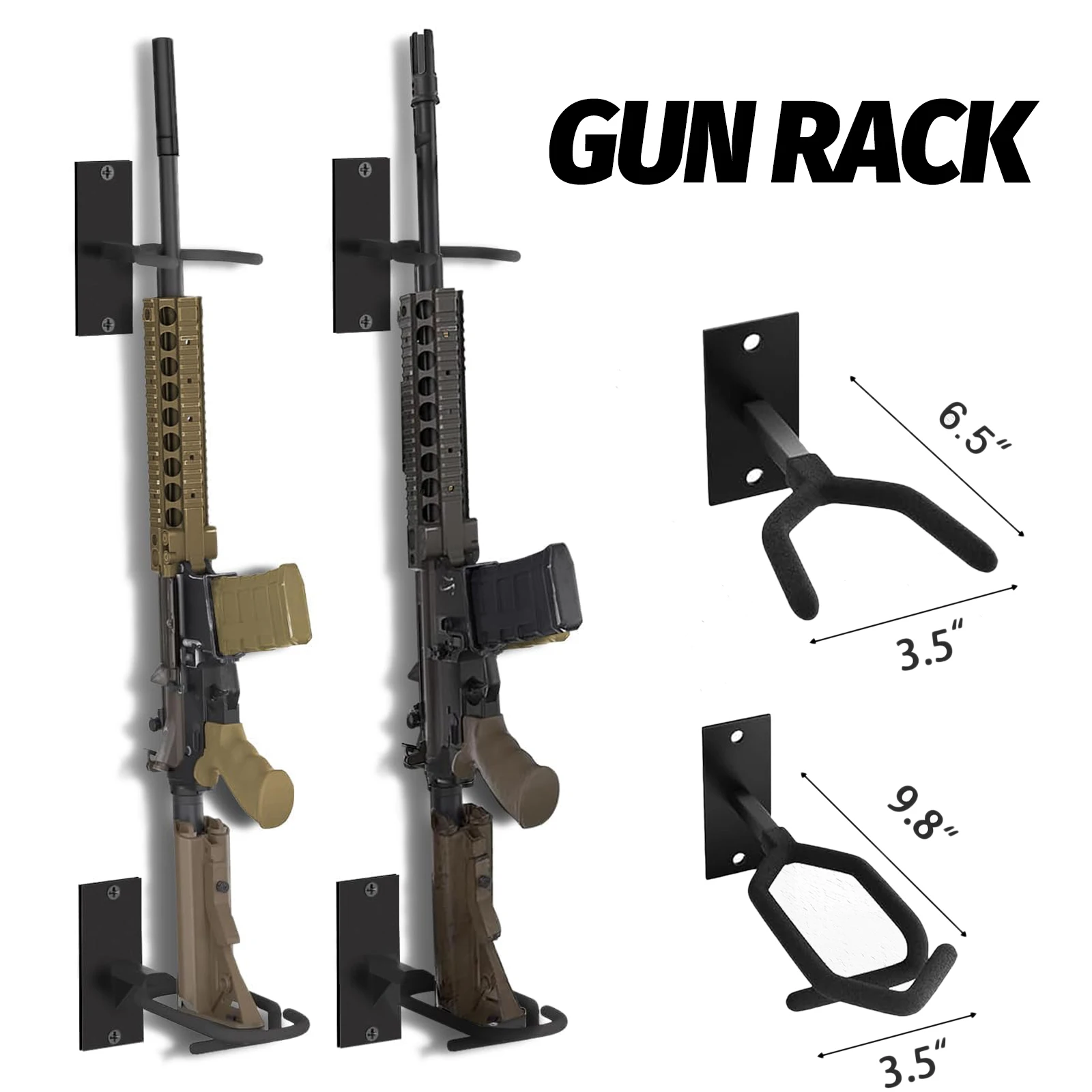 

Wall Mounted Gun Rack Adjustable Display Rifle Shotgun Bracket for Garage Room Gun Weapon Storage Indoor Shooting Training Gear