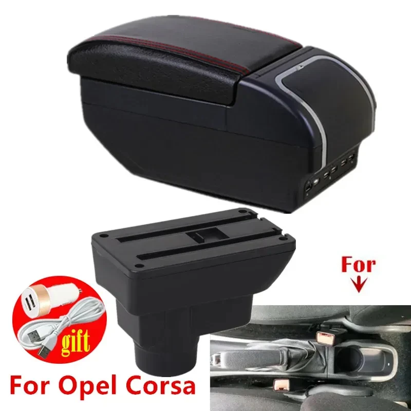 

central armrest box For Opel Corsa Armrest box For Opel Corsa D Car armrest backrest Interior parts storage box Retrofit parts