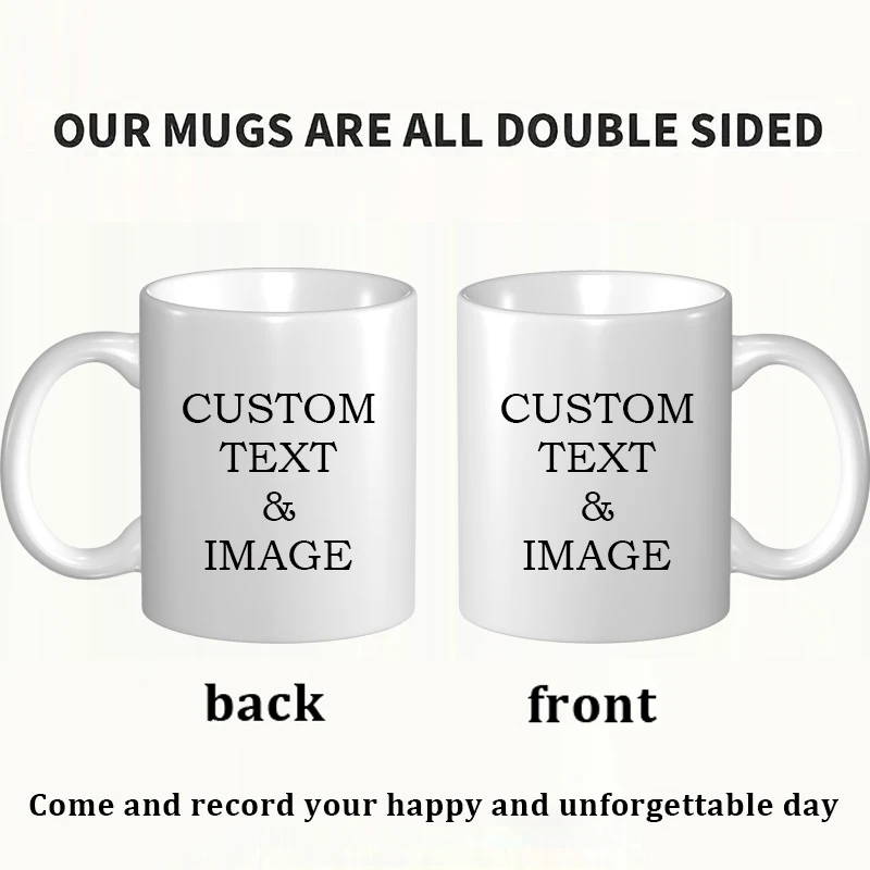Custom Coffee Mug Personalized Photo Text Design Christmas Pattern Suitable for Thanksgiving Gift High-Quality Products