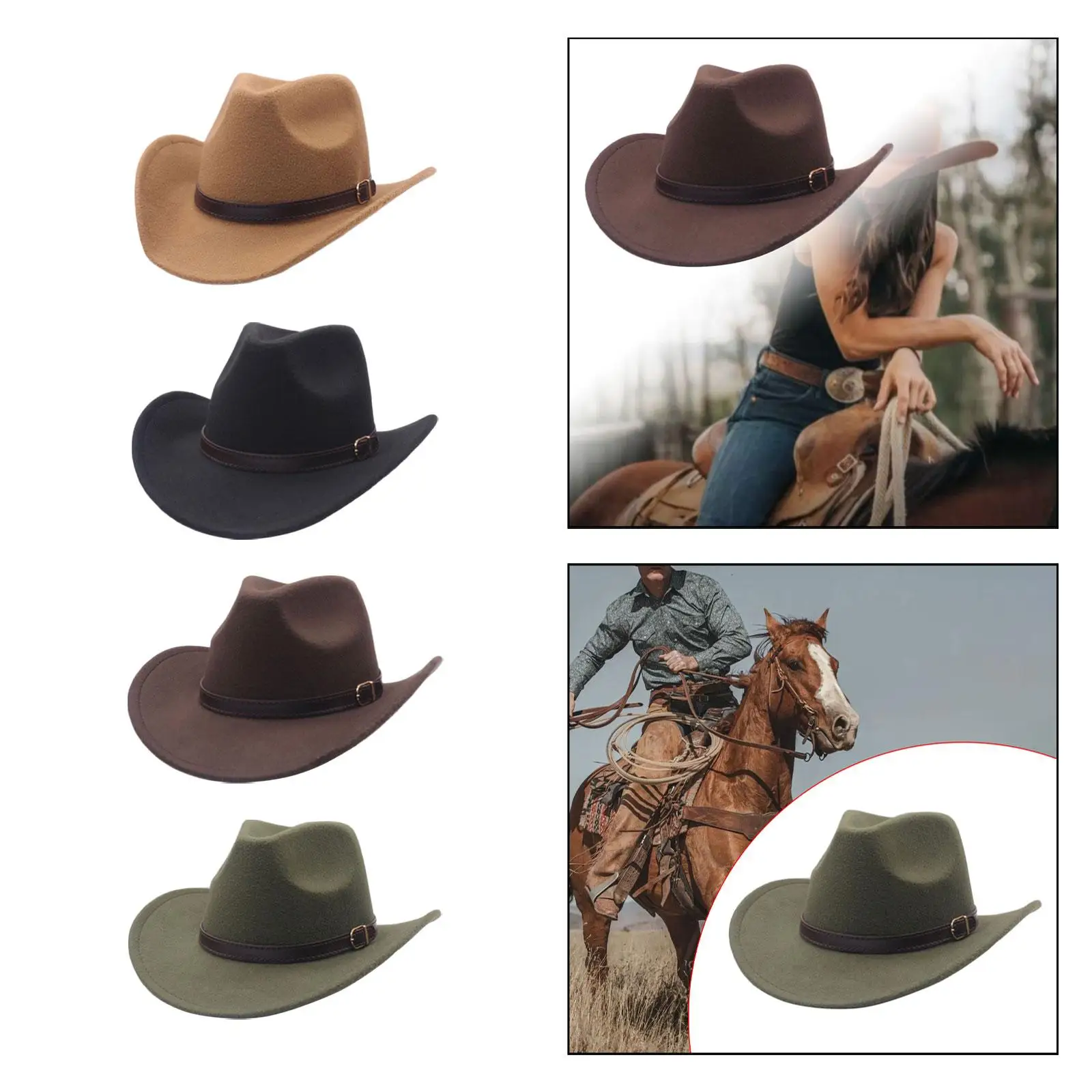 Sombrero de vaquero occidental primavera otoño novedad accesorios de fotografía cómodo sombrero Fedora