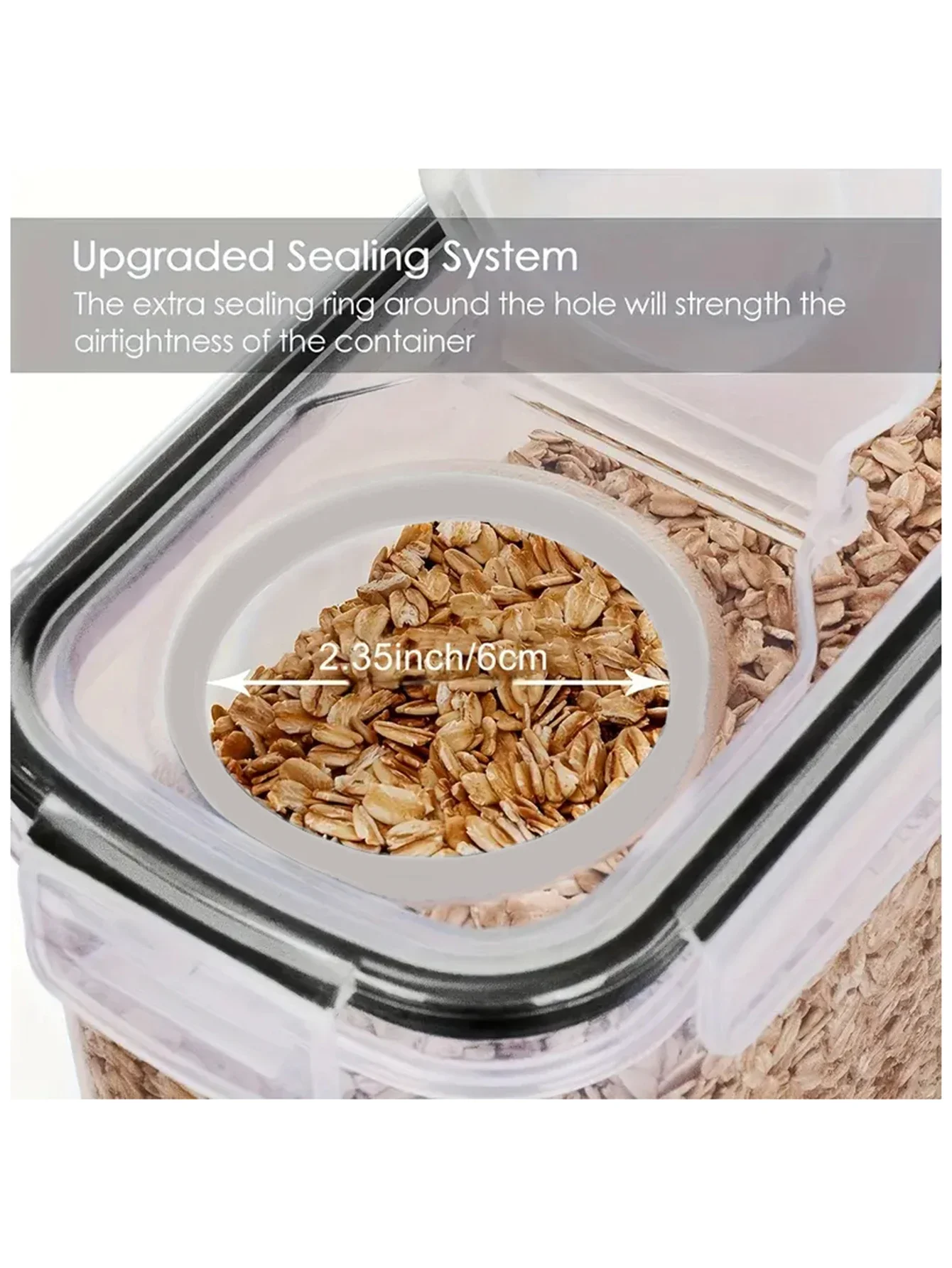 8 ชิ้น 2.5 ลิตรภาชนะเก็บอาหารปิดพร้อมฝาปิด, พลาสติกปลอดสาร BPA ห้องเก็บของในครัวองค์กรและการจัดเก็บ, กระป๋องอาหารแห้ง