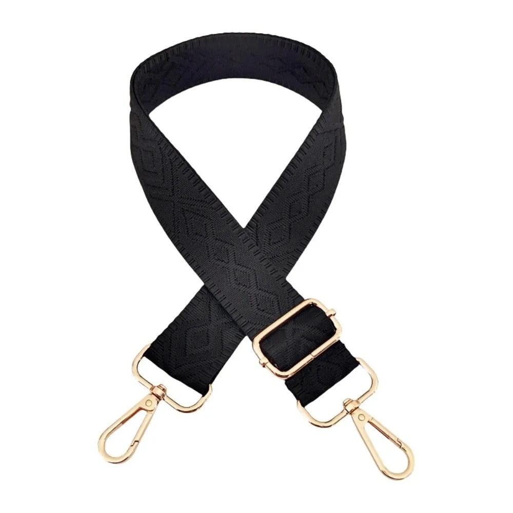 Universal Adjustable Bag Replacement Strap Detachable Metal Clasps Canvas Shoulder Strap Jacquard Thickened Crossbody Bag Strap