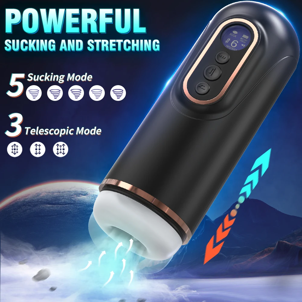 Automatic Telescopic Sucking Male Masturbator Vibrating Intelligent Heating Sexy Voice Earphone Pocket Pussy Sex Toy for Men - Image 3