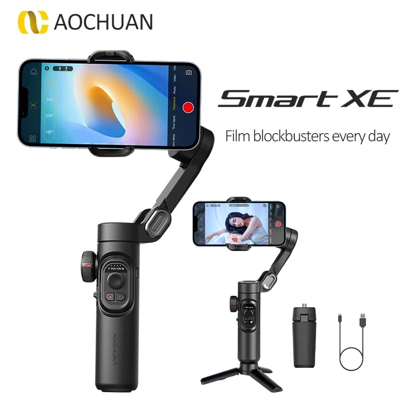 

AOCHUAN Smart XE 3-Axis Gimbal Stabilizer Foldable Selfie Stick APP Control Handheld Stabilizer for Cell Phone Smartphone Mobile