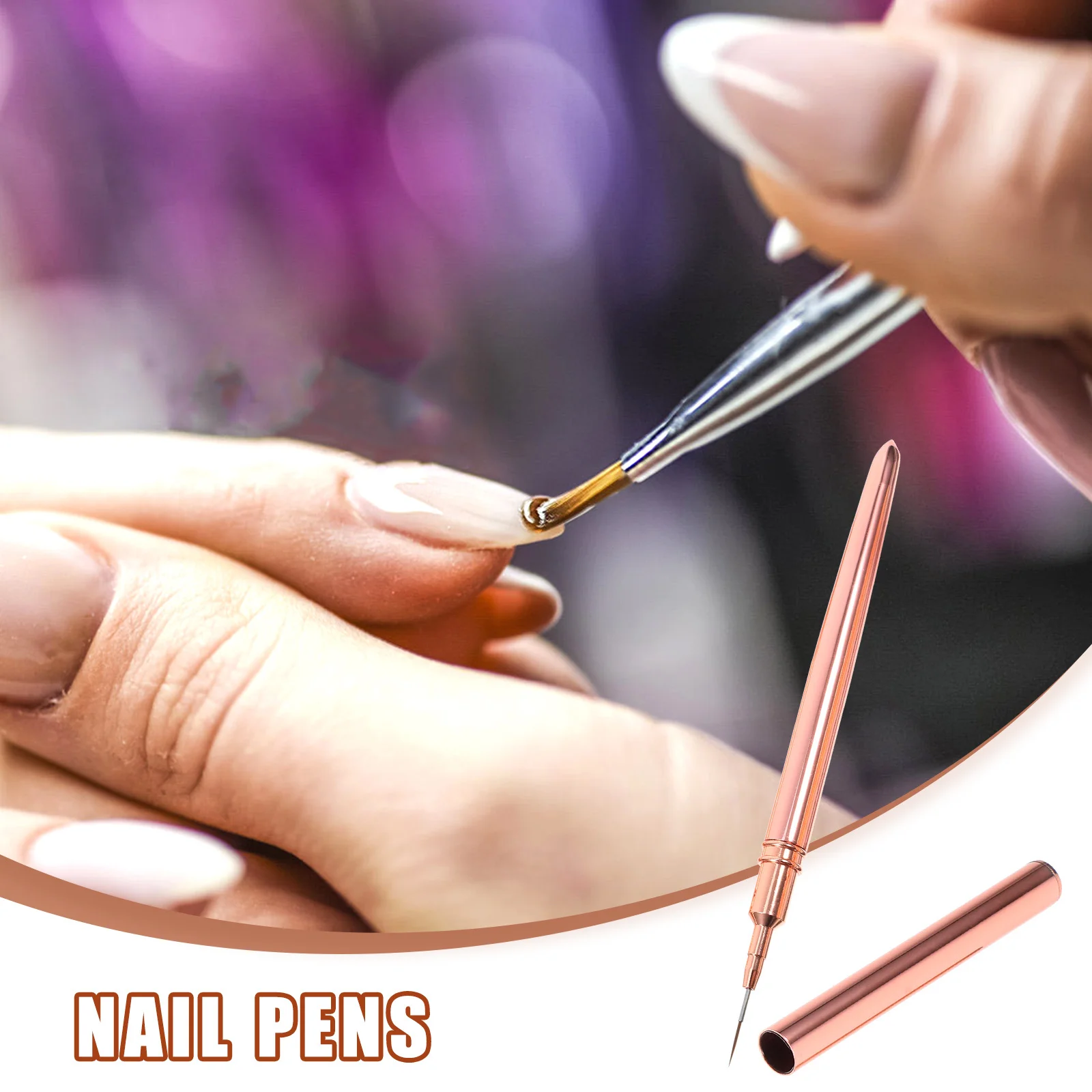 

3 шт., набор ручек для дизайна ногтей, медный нейлон, тонкий наконечник для профессионального дизайна ногтей, домашний салон, портативный инструмент для рисования маникюра