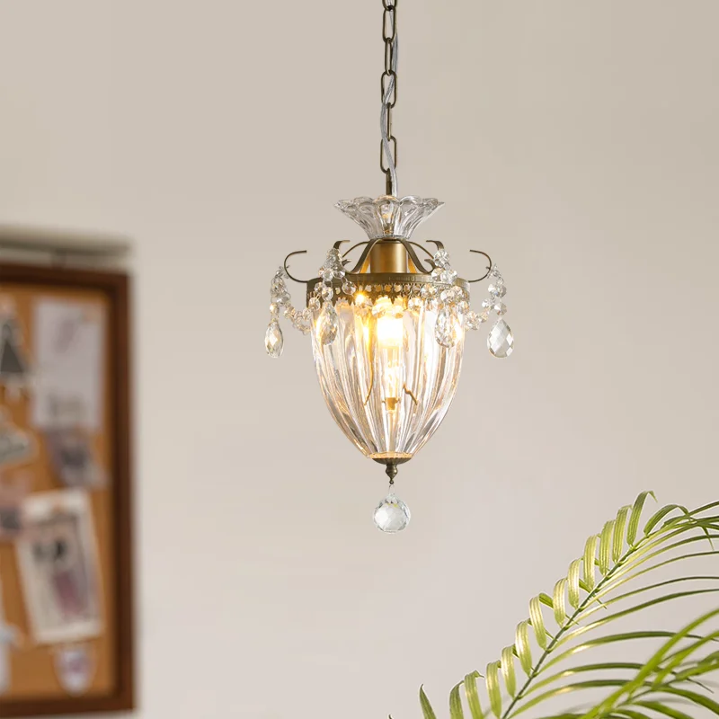 

French Light Luxury Golden Crystal Chandelier Living Room Dining Room Bedroom Bedside Coffee Shop Glass Wall Lamp Indoor Decor