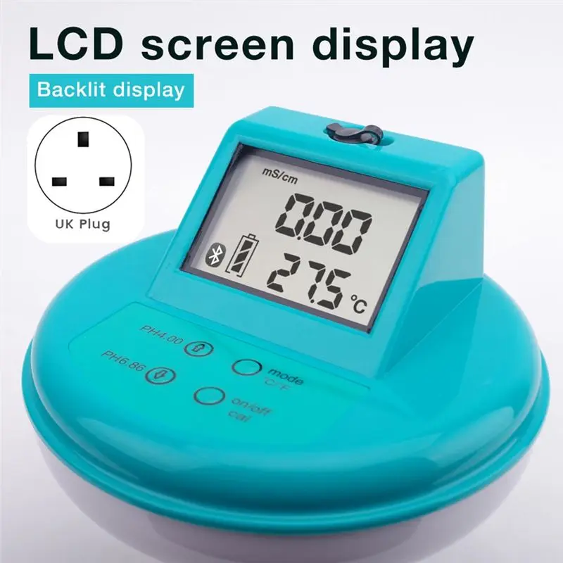 AEE6-4-In-1 Water Quality Tester EC ORP Temp PH Meter Conductivity Tester For Aquariums Pools Aquaculture APP Data Reading