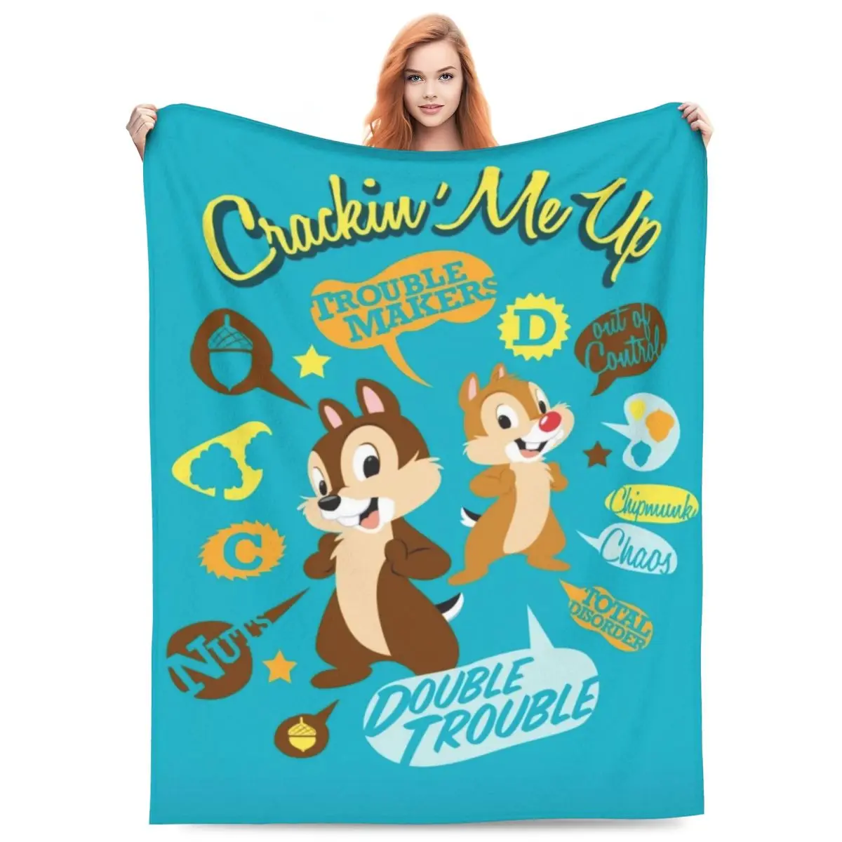 Chip 'N' Dale Blankets Warm Soft Novelty Plush Bedding Throws For Bedroom Travel Flannel Bedspread Bed Cover