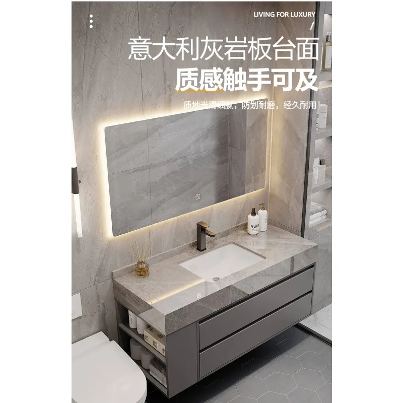

Slate ceramic basin bathroom cabinet combination, hand washbasin, toilet washstand set