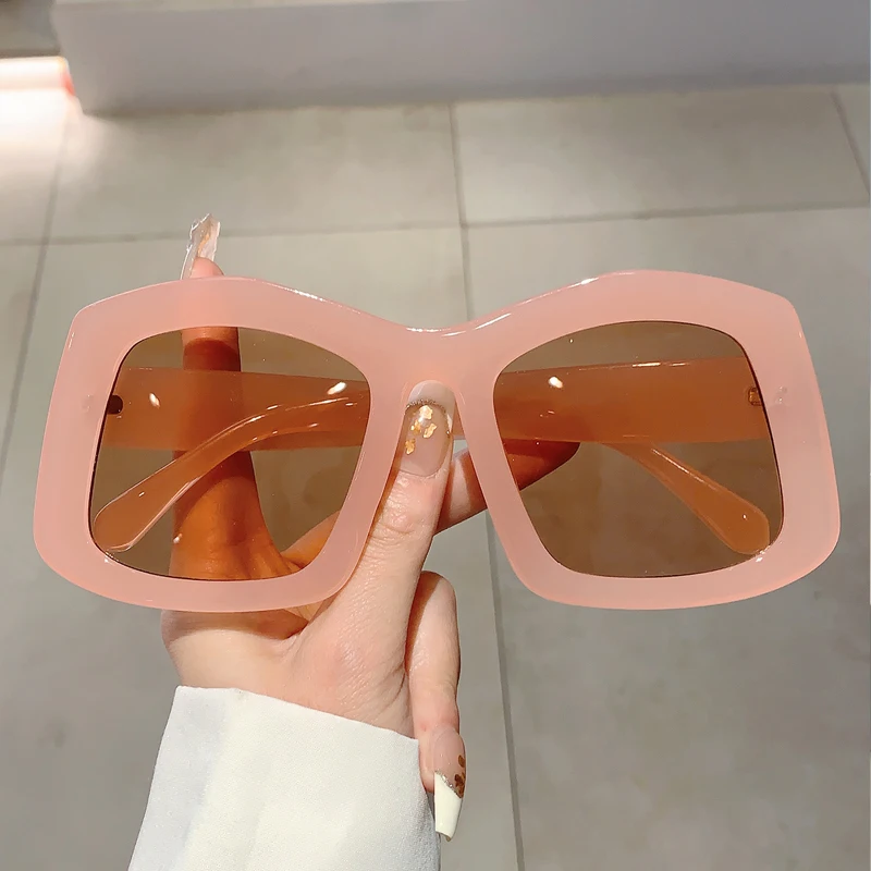 KAMMPT Oversized Irregular Sunglasses New Gradient Candy Color Women Shades Ins Trendy Brand Designer Outdoor Travelling Eyewear