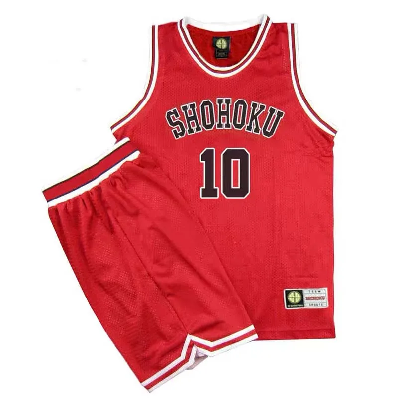 Anime Escola de Basquete Team Jersey Set, Enterrada Rukawa Hanamichi Sakuragi, Uniforme Cosplay, Roupas Esportivas, Fantasia, Shohoku