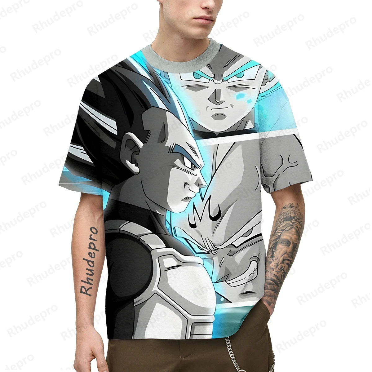 Camisa Dragon Ball Z Streetwear masculina, T-shirt Essentials, Estilo Harajuku, Alta Qualidade, Roupa Masculina, Y2k, Vegeta, 100 a 5XL, 2024