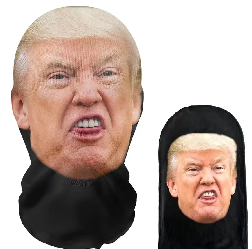 Nuovo 3D stampato Donald Trump copricapo maglia elastica Full Face President Mask per uomo donna Cosplay copricapo divertente passamontagna cappuccio