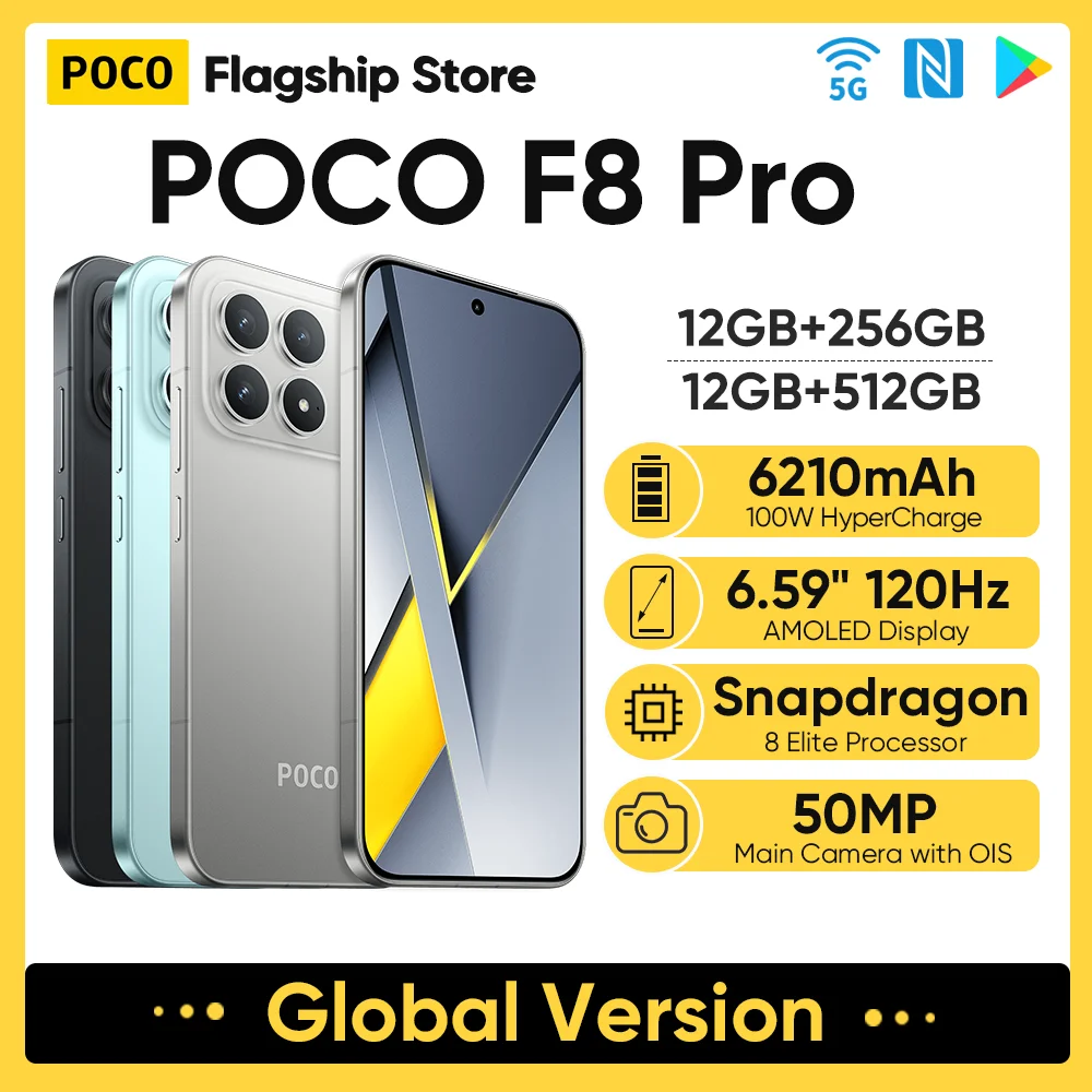 Newest POCO F8 Pro Global Version 5G Smartphone Snapdragon 8 Elite 50MP 6.59