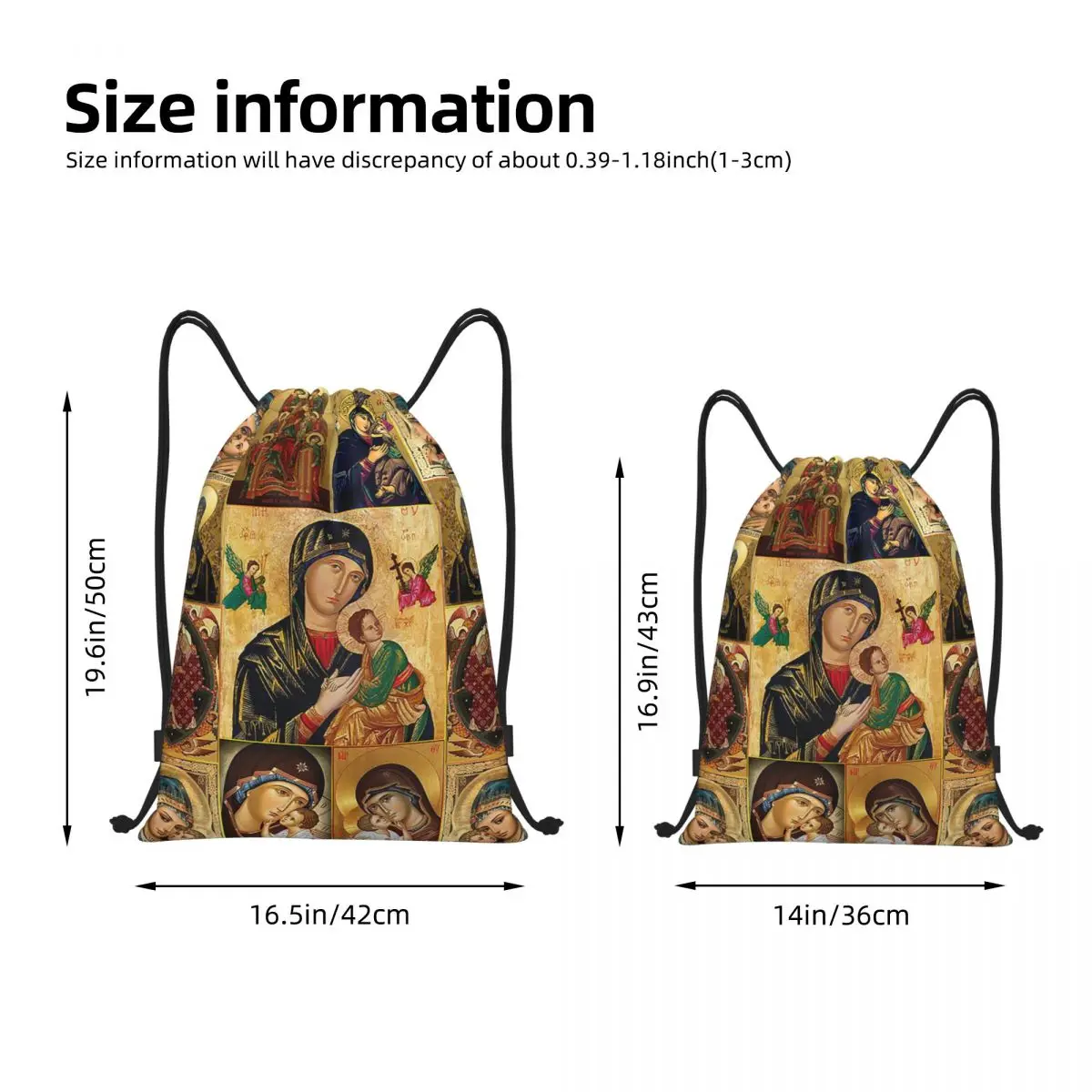 Our Lady Of Guadalupe Bag Drawstring Backpack Sports Gym Sackpack Virgin Mary Christian String Bags for Cycling