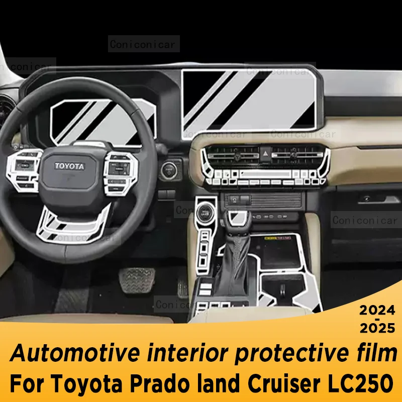 

For Prado Land Cruiser LC250 2024 2025 Gearbox Panel Navigation Automotive Interior Screen TPU Protective Film Anti-Scratch