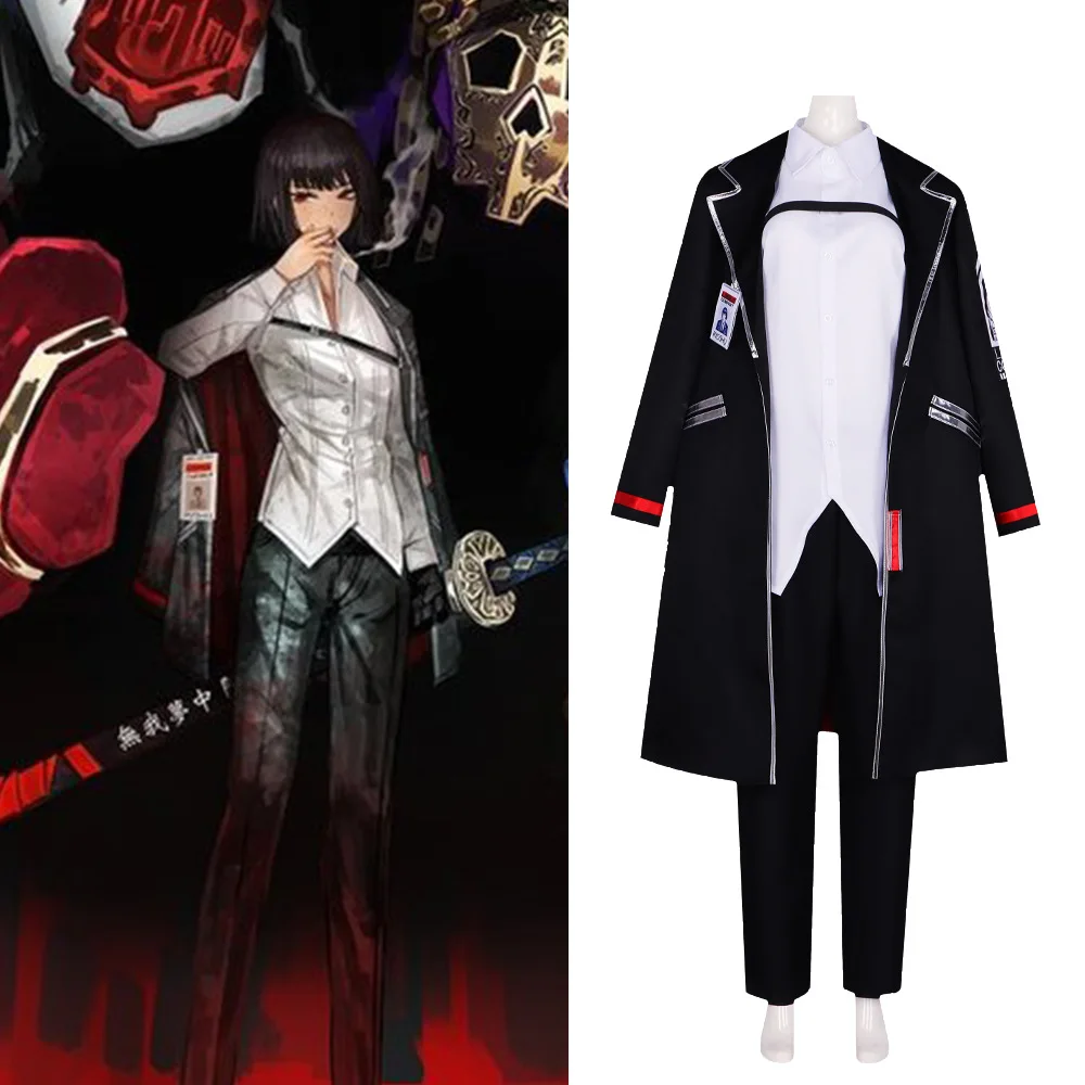 

Bianyu Bus Company Cosplay Costume For Honglu, Faust Long-Sleeved Liangxiu Full Set, Black Uniform Cosplay Clothing