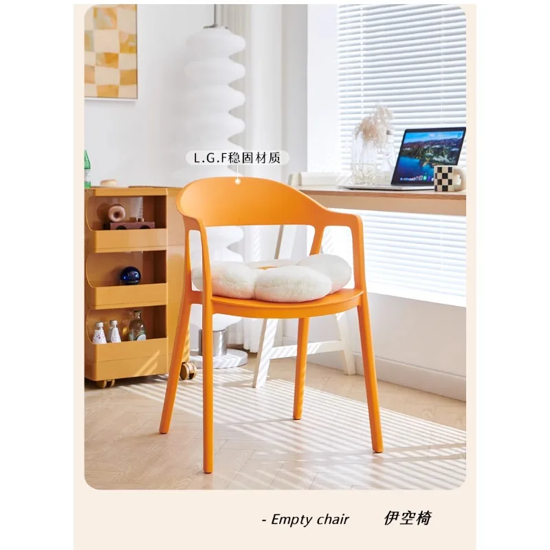 

Dining chair armrest plastic chair stackable thickened household adult backrest stool milk tea shop commercial leisure outdoor c