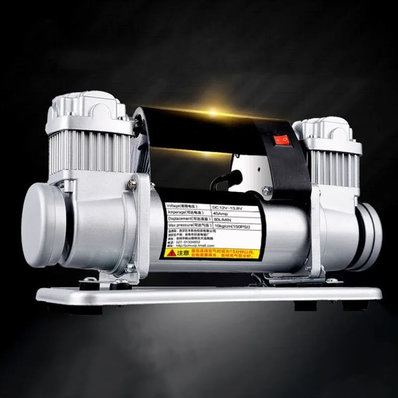 12V 24V Double Cylinder High Power Tire Inflator, Fast Inflation Off-road Sand Play High Pressure Air Pump