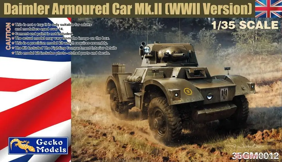 جيكو 1/35 مقياس الجيش البريطاني دايملر المدرعة سيارة Mk.II (WW II الإصدار) أطقم منمذجة 35GM0012