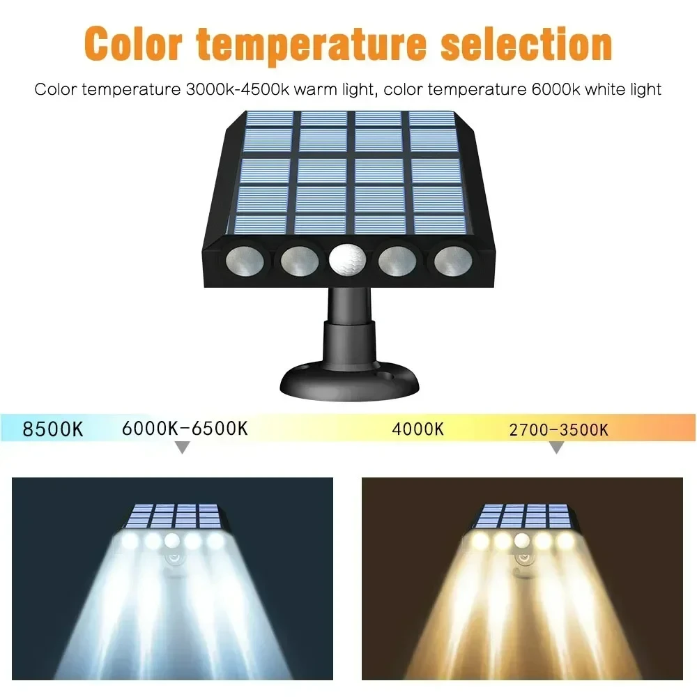 Powerful 4 LED Solar Security Lights Outdoor Decor Sensor Motion 3 Modes Street Waterproof Lamp Wall Night Work Light for Garden