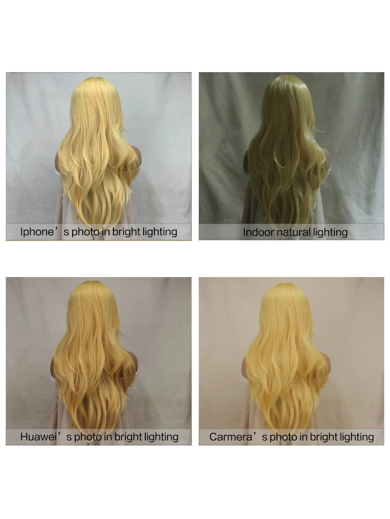 Perruque de princesse jaune longue bouclée et ondulée pour femmes et filles, perruque de Cosplay en Fiber synthétique Blonde pêche résistante à la chaleur